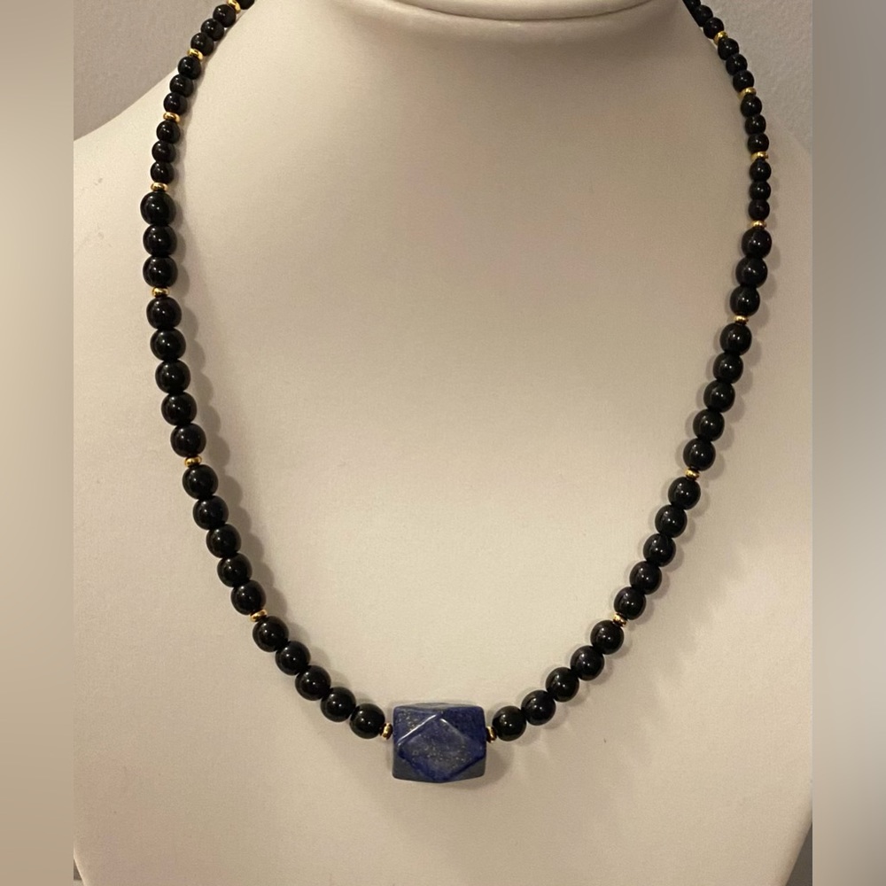 NEW Lapis Lazuli & Czech glass Druk beads